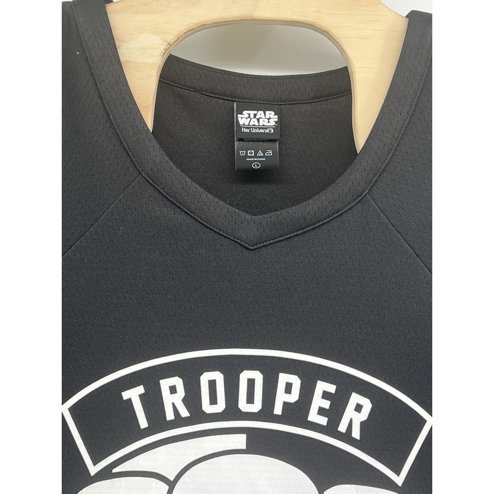 Star Wars Her Universe Stormtrooper Hockey Jersey Tunic Top Large Black White - Picture 3 of 6